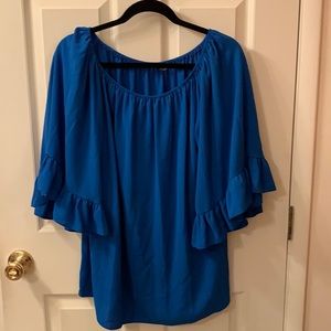 Small/Medium Blue Flowing Designer Dress Top